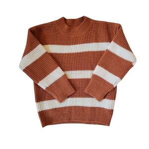 Striped Tan and White Kid's Sweater